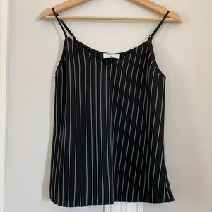 Babaton black pinstripe cami tank top XXS
